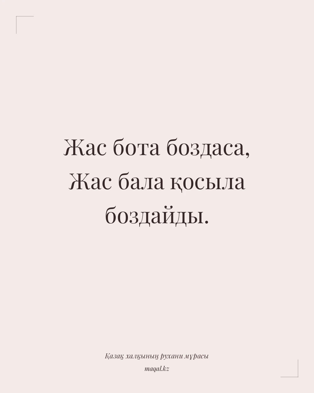 Жас бота боздаса, Жас бала қосыла боздайды. — қазақша мақал
