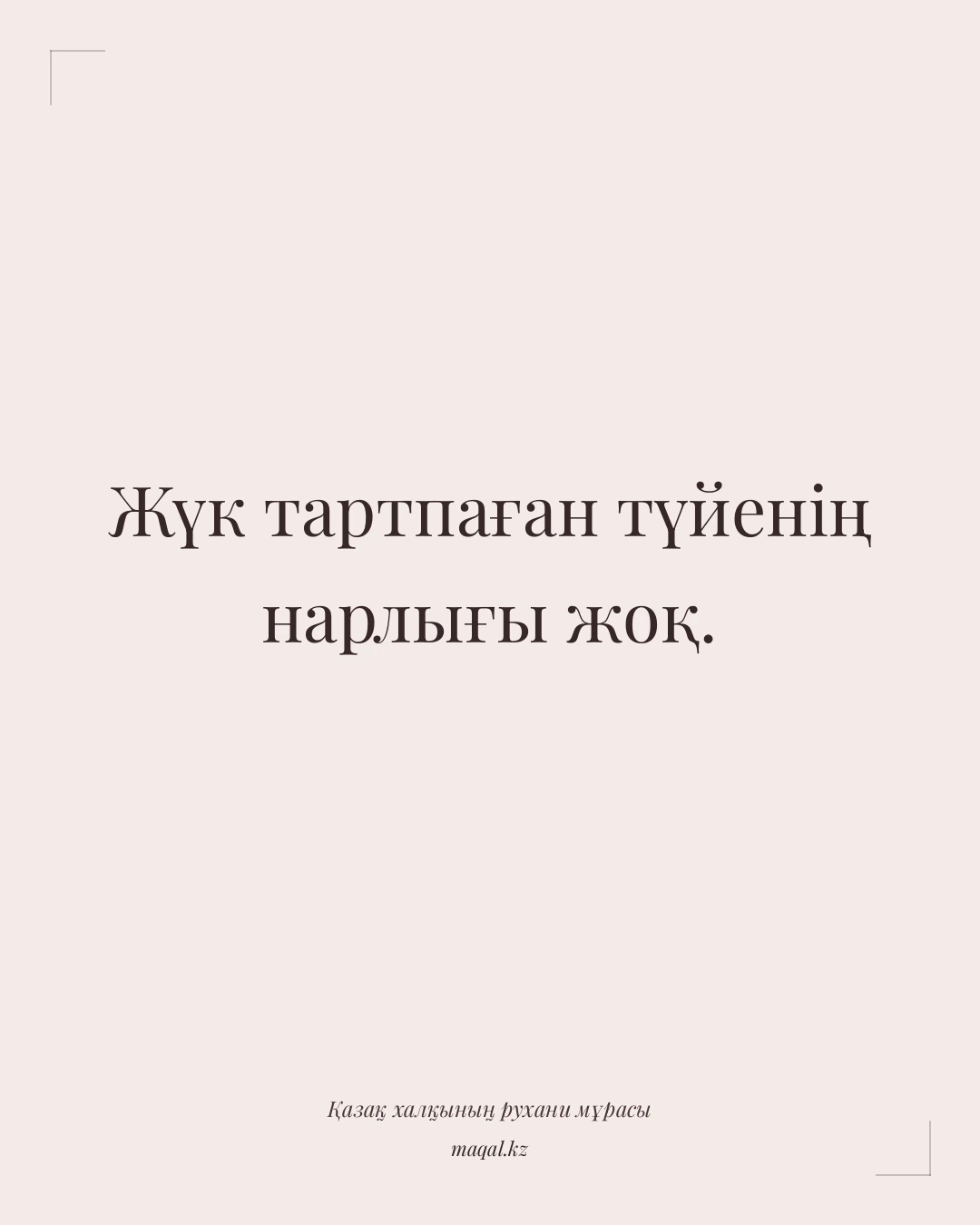 Жүк тартпаған түйенің нарлығы жоқ. — қазақша мақал